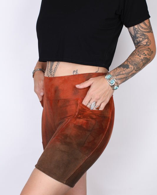 M- Earthy Lava Hemp Bamboo Pocket Mid Shorts